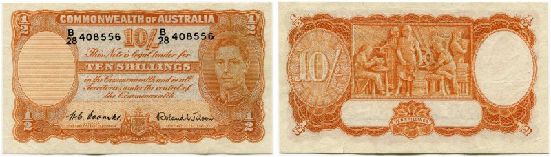 Australien 
 Commonwealth Bank of Australia 
 10 Shillings o. J. / ND (1952). ...