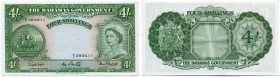 Bahamas 
 Britische Administration (bis 1968) 
 4 Shillings o. J. / ND (1954). Pick 13b; Linzmayer BG B12b. I / uncirculated.