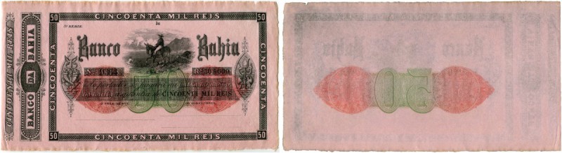 Brasilien 
 Imperio do Brasil 
 Banco da Bahia. 
 50000 Reis o. J. / ND (1860...