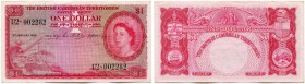 Britisch Caribbean Territories 
 1 Dollar 1956, 3. Januar. Pick 7b. -II / nearly extremely fine.