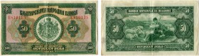 Bulgarien 
 Königreich 
 Nationalbank. 
 50 Leva 1922. Pick 37. Rand fleckig / margin with stains. -II / nearly extremely fine.