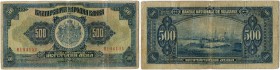 Bulgarien 
 Königreich 
 Nationalbank. 
 500 Leva 1922. Pick 39. -IV / nearly fine.