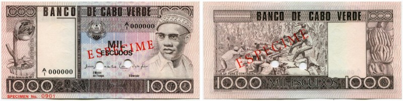 Cap Verde Inseln 
 Republik 
 Banco de Cabo Verde. 
 1000 Escudos 1977, 20. J...