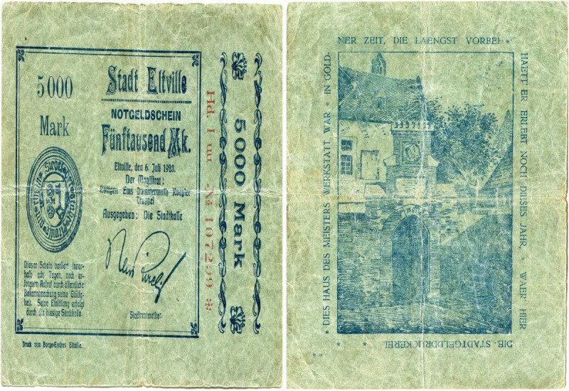 Deutschland vor 1918 
 Geldscheine aus der Zeit des 1. Weltkriegs 
 Notgeld. ...