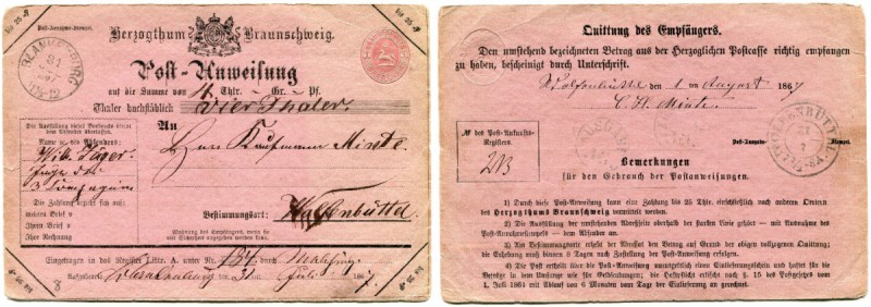 Deutschland vor 1918 
 Varia 
 Herzogtum Braunschweig 
 167, 31. Juli / 1. Au...