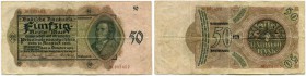 Deutschland nach 1918 
 Deutsche Länderbanknoten 
 Badische Bank. 
 50 Reichsmark 1924, 30. August. Sechsstellige Seriennummer. Rupertus 3.16a; Pic...