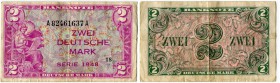 Deutschland nach 1918 
 Westliche Besatzungszonen und Bundesrepublik Deutschland ab 1948 
 2 Deutsche Mark 1948. Seriennummer mit A / A & 5 Deutsche...