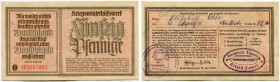 Deutschland nach 1918 
 Papiergeldähnliche Wertpapiere und Gutscheine 
 Kriegswinterhilfswerk. 
 50 Pfennige 1939 (1940). 2 Exp. mit Serien# H30658...