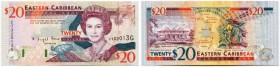 Eastern Caribbean States / Karibische Staaten 
 Grenada 
 20 Dollars o. J. / ND (1994). Pick 33g. I / uncirculated.