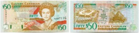 Eastern Caribbean States / Karibische Staaten 
 Grenada 
 50 Dollars o. J. / ND (1994). Pick 34g. I / uncirculated.
