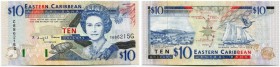 Eastern Caribbean States / Karibische Staaten 
 St. Vincent & Grenadinen 
 Lot o. J. / ND (1994). Grenada . 10 Dollars & St. Vincent und Grenadinen ...