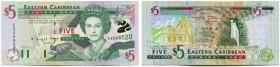 Eastern Caribbean States / Karibische Staaten 
 St. Vincent & Grenadinen 
 Lot o. J. / ND (2000). Dominica . 5 Dollars. Grenada . 5 Dollars & St. Vi...
