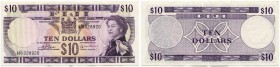 Fiji 
 Britische Administration 1874-1970 
 10 Dollars o. J. / ND (1974). 2 Exemplare mit aufeinanderfolgenden Nummern/consecutive pair. Pick 74c. S...