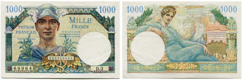 Trésor Français - Währung für franz. Besatzungszonen 
 1000 Francs o. J. / ND (...