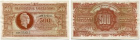 Frankreich 4. Republik (1947-1958) 
 Lot 1944 und später. 500 Francs o. J. / ND (1944), London Print De La Rue. 100 Francs 1944, Militärgeld. Trésor ...