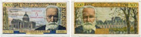 Frankreich 5. Republik 
 Nouveau Francs ab 1958 
 Lot o. J. / ND (1958). 5 Nouveaux Francs rot überdruckt auf/red overprint on 500 Francs vom 12-2-1...