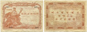 Frankreich / Französische Territorien 
 Banque d l'Indochine 
 Haiphong Filiale/Branch. 
 1 Dollar / 1 Piastre 1891, 3. August. Typ 1891, rot mit A...