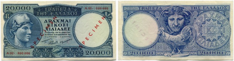 Griechenland 
 Bank von Griechenland 
 20000 Drachmen 1949, 29. Dezember. Spec...