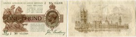 Grossbritannien 
 Königreich 
 Treasury Notes. 
 1 Pfund o. J. / ND (1917, Februar). Sign. John Bradbury. Pick 351. -II / nearly extremely fine.