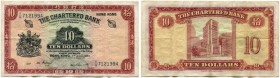 Hong Kong 
 Britische Administration 
 The Chartered Bank. 
 10 Dollars 1961, 1. Juli. Pick 70a. III / very fine.