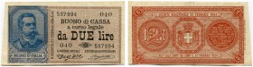 Italien 
 Königreich 
 Biglietti di Stato. 
 Lot 1894, 21. Februar (1895, 9. November). Buoni di Cassa. 2 Lire. 4 Exemplare. Serien 040-042 & 044. ...