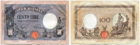 Italien 
 Königreich 
 Biglietti di Stato. 
 100 Lire 1934, 17. Oktober. Gavello 236; Pick 50b. leichte Papierverfärbung / slight paper discolorati...