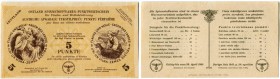 Lettland / Latvia 
 Ausländische Geldscheine unter deutscher Besatzung 
 Varia o. J. / ND (1945). Ostland Spinnstoffwaren. 5 Punkte, gültig bis zum ...
