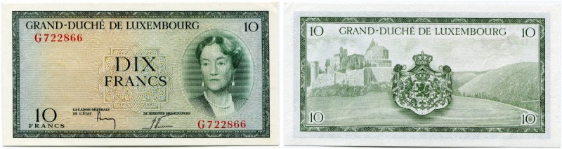 Luxemburg 
 Grossherzogtum 
 Lot o. J. / ND und 1963, 18. September. 10 Francs...