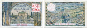 Marokko 
 Königreich 
 Banque d'État du Maroc. 
 10000 Francs/100 Dirhams 1955, 28. April, altes Datum/old date. Linzmayer BEM B38 a; Pick 52. Selt...
