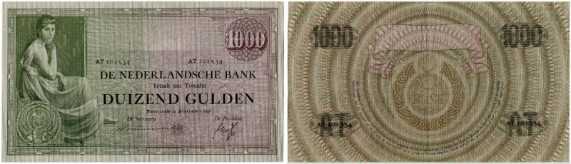 Niederlande 
 Königreich 
 Niederländische Bank. 
 1000 Gulden 1938, 14. Sept...