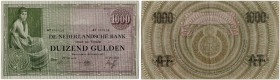 Niederlande 
 Königreich 
 Niederländische Bank. 
 1000 Gulden 1938, 14. September. Kleine Seriennummer - small serial number (3 mm). Mevius 152-3;...