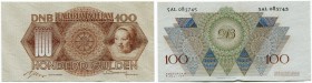 Niederlande 
 Königreich 
 Niederländische Bank. 
 100 Gulden 1947, 9. Juli. Mevius 120-1; Pick 82. II / extremely fine.