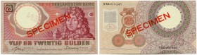 Niederlande 
 Königreich 
 Niederländische Bank. 
 25 Gulden 1955, 10. April. Specimen . Beidseitiger, roter Aufdruck diagonal &quot;SPECIMEN&quot;...
