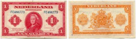 Niederlande 
 Königreich 
 Muntbiljetten. 
 Lot 1943 und später. 1 Gulden, 2½ Gulden und 10 Gulden vom 4. Februar 1943. 1 Gulden und 2½ Gulden (2 F...