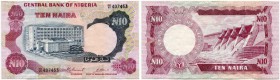 Nigeria 
 Federal Republic of Nigeria 
 Central Bank of Nigeria. 
 10 Naira o. J. / ND (1973-78). Variante Signatur 3. Pick 17c. Selten / rare. 2 K...