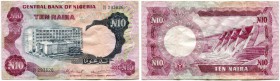Nigeria 
 Federal Republic of Nigeria 
 Central Bank of Nigeria. 
 10 Naira o. J. / ND (1973). Pick 17d. III / very fine.