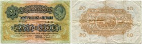 Ostafrika 
 East African Currency Board 
 Georges V. (1910 - 1936). 
 20 Shillings 1933, 1. Januar. Linzmayer EACB B11b; Pick 22. Selten / rare. -I...