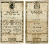 Österreich Kaiserreich 
 Wiener-Stadt-Banco 
 Lot 1800 und später. 2 Gulden vom 1. Januar 1800 & 5 Gulden vom 1. Juni 1806. Richter 31, 39; Pick A30...