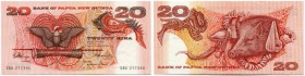 Papua Neu Guinea 
 Britische Administration 
 Bank of Papua New Guinea. 
 20 Kina o. J. / ND (1977). Pick 4a. Selten / rare. I / uncirculated.