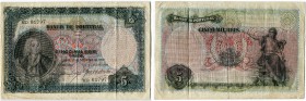 Portugal 
 Banco de Portugal 
 5000 Reis 1909, 30. Dezember. Pick 104. IV / fine.