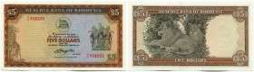 Rhodesien 
 Republik 
 Reserve Bank of Rhodesia. 
 5 Dollars 1978, 20. Oktober. Linzmayer RBR B9c; Pick 36b. I / uncirculated.