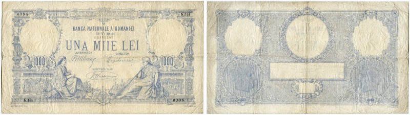 Rumänien 
 Königreich bis 1947 
 Banca Nationala a Romanei. 
 1000 Lei 1921, ...