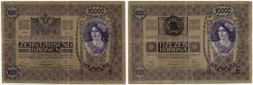 Rumänien 
 Abstempelungen auf Banknoten von Österrreich-Ungarn 
 Lot 1919. Stempel auf ungarischer Seite/seals on hungarian side: 10 Kronen (2. Janu...
