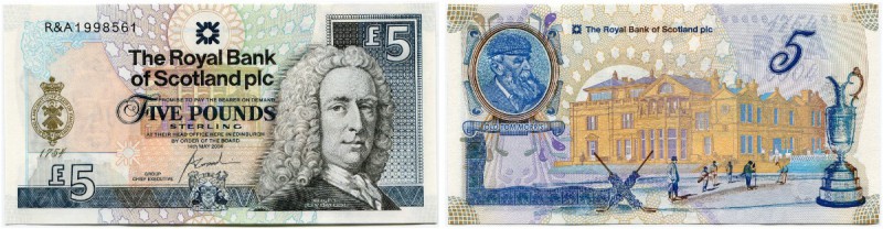 Schottland 
 Royal Bank of Scotland PLC. 
 5 Pfund 2004 und später. Lot von 4 ...