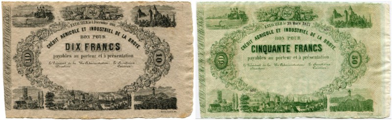 Schweiz 
 Zeitperiode 1825-1881 
 Crédit Agricole et Industriel de la Broye. ...