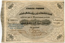 Schweiz 
 Zeitperiode 1825-1881 
 Banque de Dépot & d'Emission, La Chaux de Fonds. 
 25 Franken o. J. / ND (1848). Richter/Kunzmann KA157a; Pick S4...