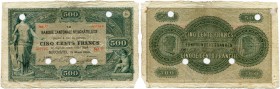 Schweiz 
 Emissionsbanken 1881-1907 
 Banque Cantonale Neuchâteloise. 
 500 Franken 1899, 15. März. Richter/Kunzmann K70b; Pick S412. Von grösster ...