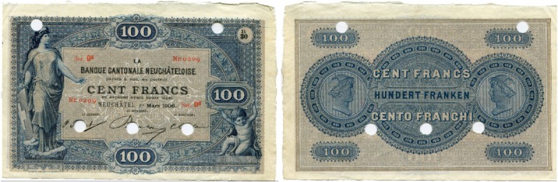 Schweiz 
 Emissionsbanken 1881-1907 
 Banque Cantonale Neuchâteloise. 
 100 F...