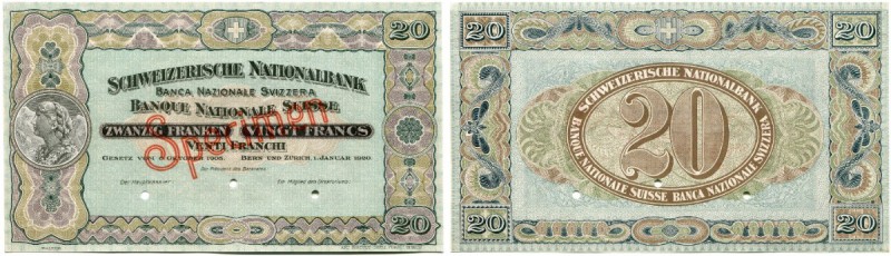 Schweiz 
 Ausgaben der Schweizerischen Nationalbank ab 1907 
 20 Franken 1920,...