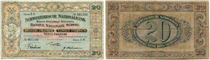 Schweiz 
 Ausgaben der Schweizerischen Nationalbank ab 1907 
 20 Franken 1926,...